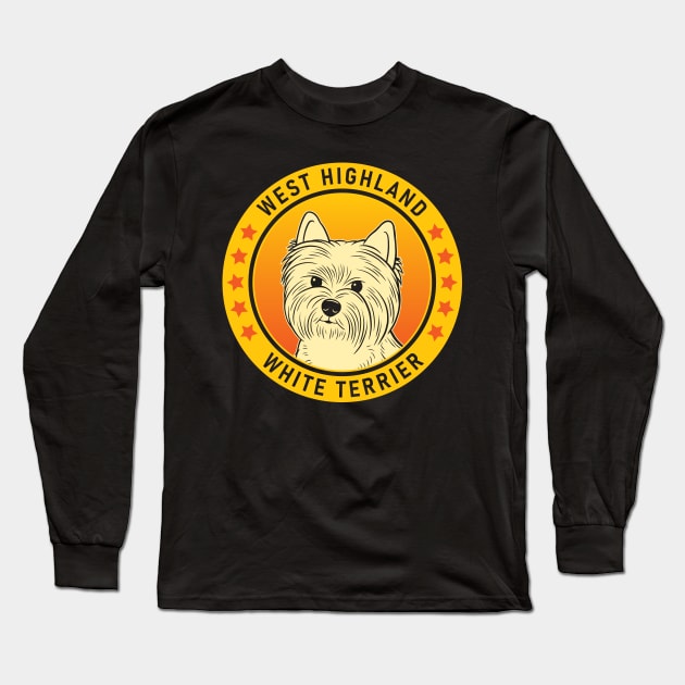 West Highland White Terrier Westie Dog Portrait Long Sleeve T-Shirt by millersye